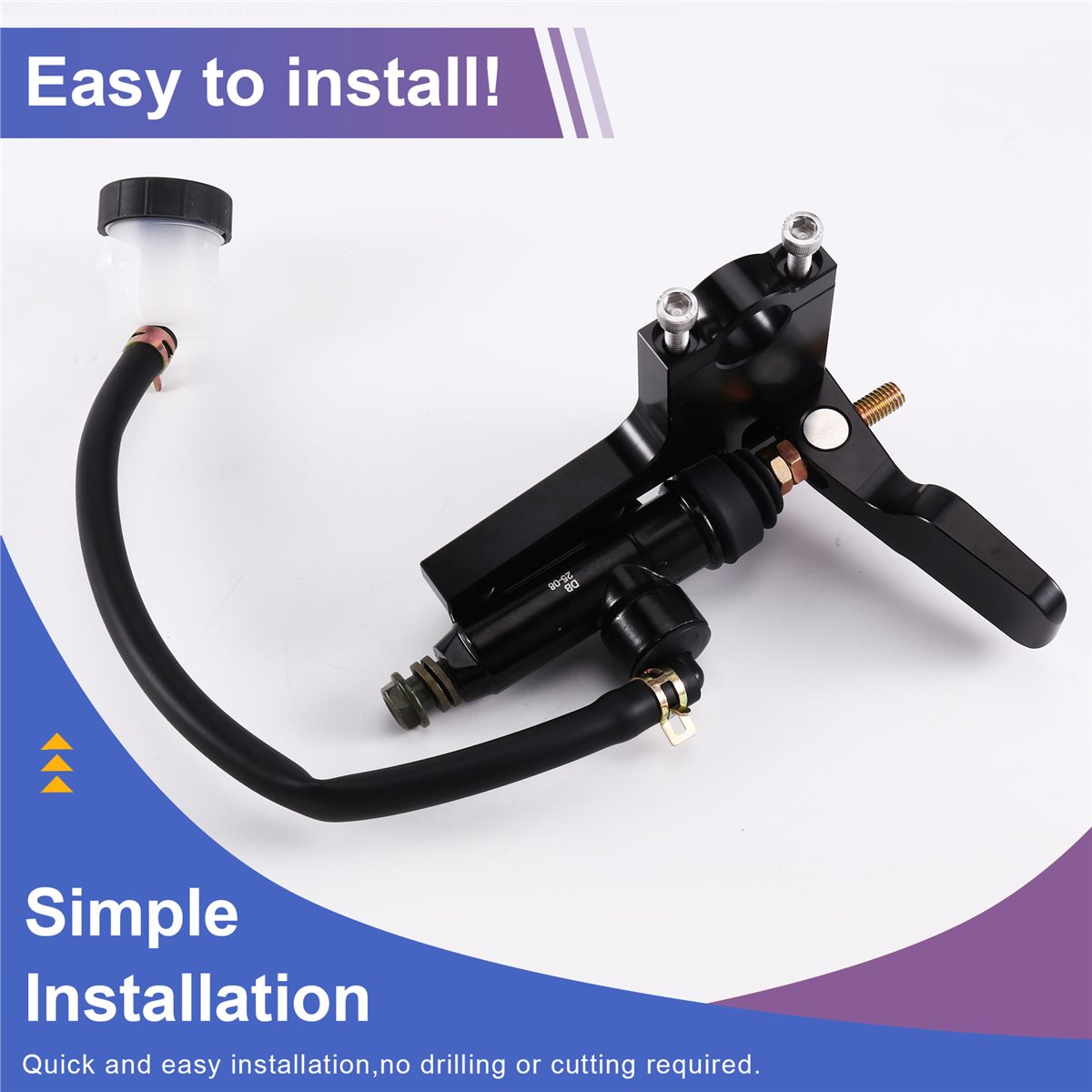 Motorcycle Thumb Brake System Kit - A23Z バイク用サムブレーキレバー リアマスターポンプシリンダーハンドルキット アルミ合金製 リアマスターポンプ バイクブレーキ